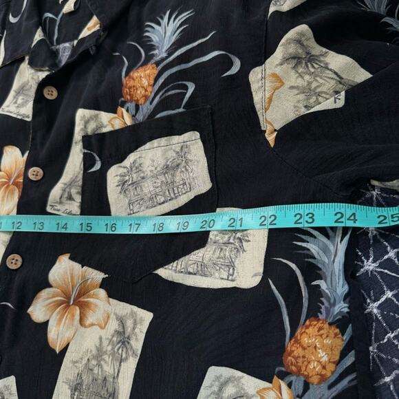 Vintage Men’s Large Silk Hawaiian Button Down Shirt Jamaica Jaxx - Picture 8 of 11